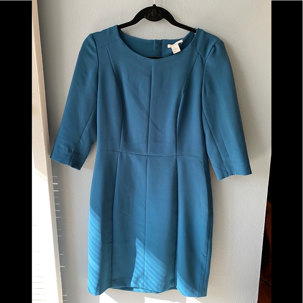 H&M teal 3/4 sleeve dress
